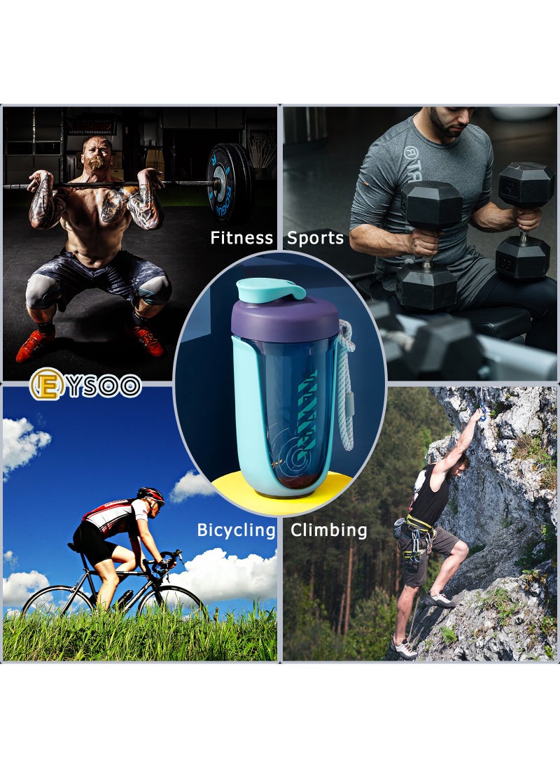 EYSOO Protein Shaker Bottle Protein Drink Shaker Cup 20 oz Shaker Bottle for Protein Mixes Leak-proof BPA-free Protein Mixer Cup with Blender Ball for Gym Fitness Workout (Green)