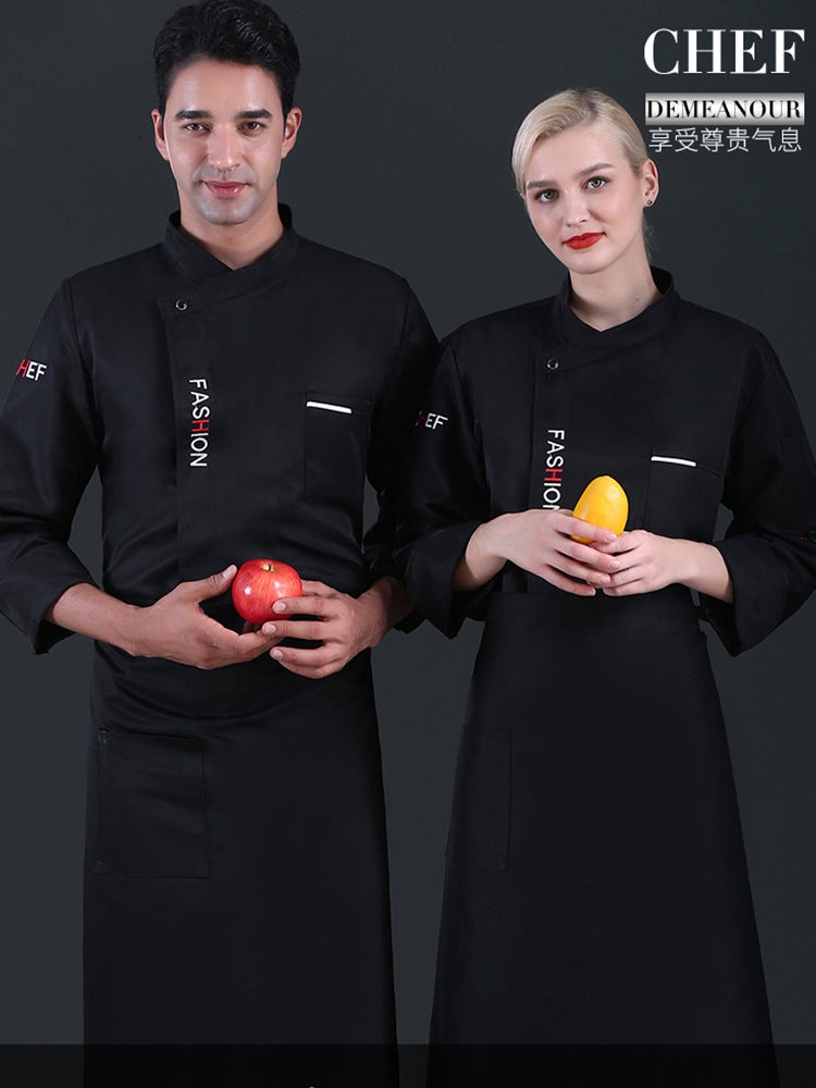 Chef Uniform Work Clothes Long-Sleeved Breathable El Catering Kitchen Men'S Summer Baking Clothes Moisture-Wicking And Sweat-Wicking - Image 3