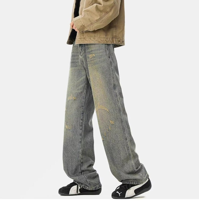 Unisex Classic Denim Jeans Loose Fit Daily Outdoor Wear - Image 1