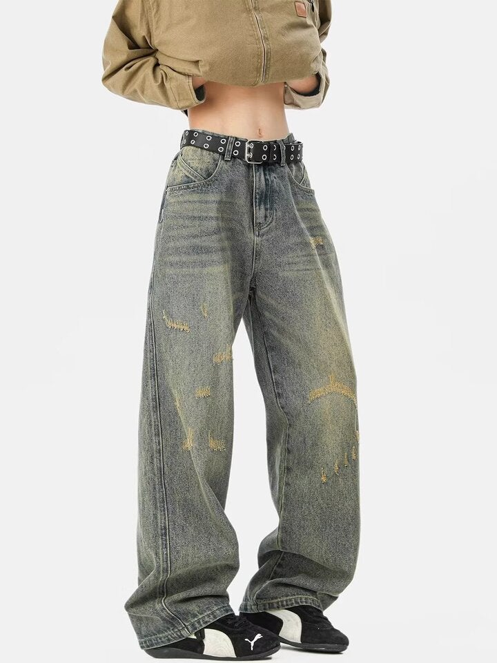 Unisex Classic Denim Jeans Loose Fit Daily Outdoor Wear - Image 2