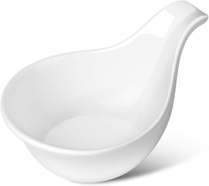 Flexzion Ceramic Dipping Bowls Small Bowls for Dipping with Handle Condiment Cups Soy Sauce Dish Porcelain Ramekins Sauce Holders Containers for Small Side Dishes Dips  3 oz Set of 6 White - Image 4