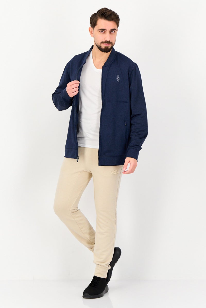 SKECHERS Men Sportswear Fit  Full Zip Long Sleeve Outdoor Sweatshirt, Navy Blue - Image 4