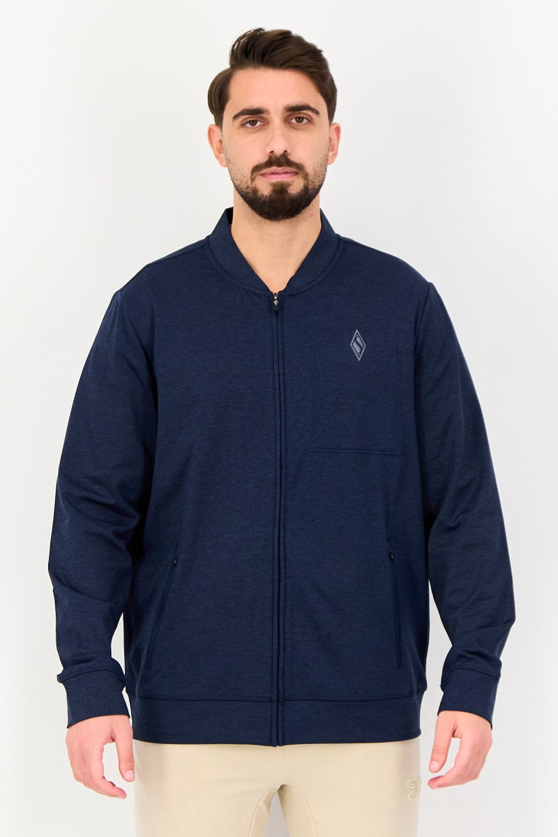 SKECHERS Men Sportswear Fit  Full Zip Long Sleeve Outdoor Sweatshirt, Navy Blue - Image 1