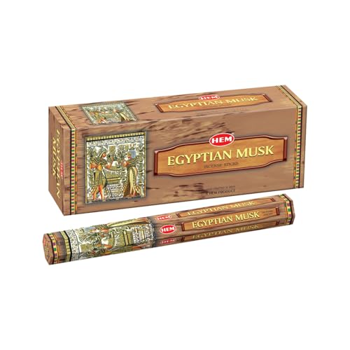 Hem Egyptian Musk Incense Sticks – Pack of 6 Boxes (120 Sticks Total, 9-Inch Long) | Natural Hand-Rolled Aroma for Meditation, Rituals, Relaxation & Odor Removal | 20g Each Box - Image 1