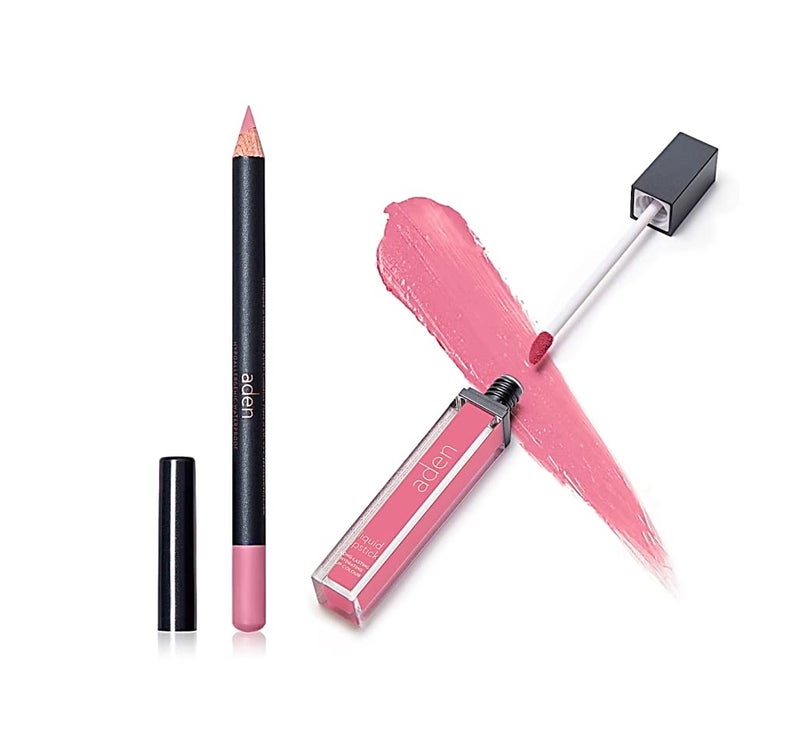 Aden aden - 2 in 1 - Matte Liquid Lipstick & Lip Liner Set - 7ML - Non-Smudge & Quick Drying - Highly Pigmented - Long Duration with Hydration - Made in Italy (20 Mellow)