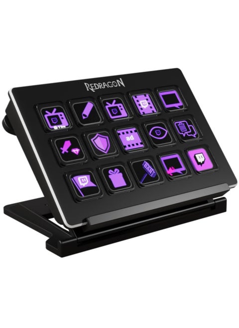 Streamdeck Streamcraft SS550 Black Buttons LCD Plugins USB Connection , Stream Deck , Production Console Controller for Content Creators, Streaming, Gaming, with Customizable Touch Strip dials