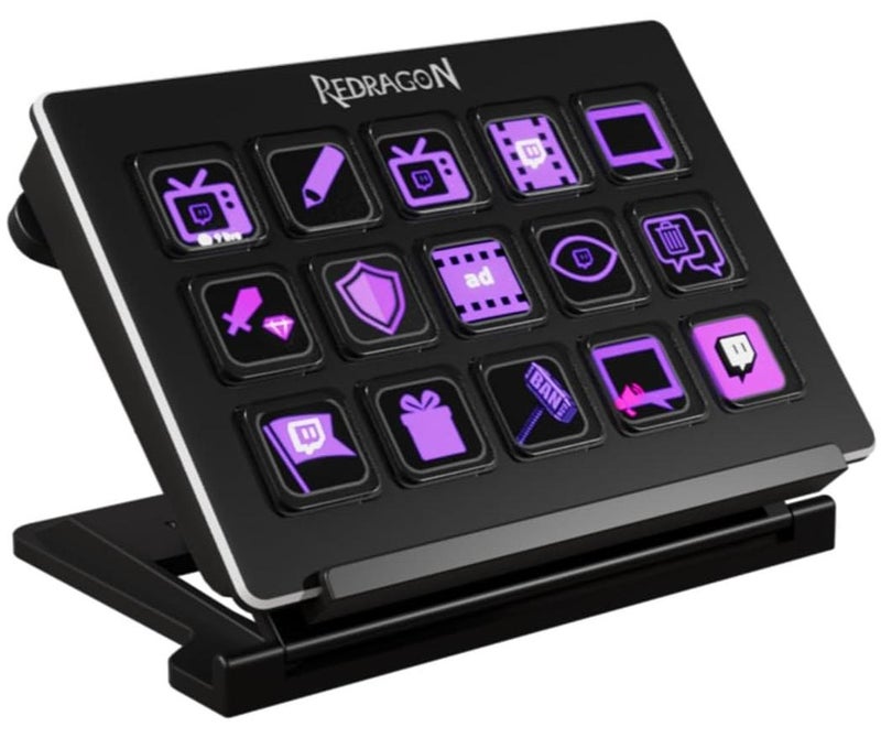 REDRAGON Streamdeck Streamcraft SS550 Black Buttons LCD Plugins USB Connection , Stream Deck , Production Console Controller for Content Creators, Streaming, Gaming, with Customizable Touch Strip dials - Image 1