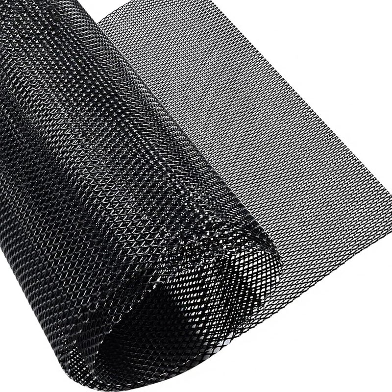 TuhooMall Universal Car Grill Mesh 40" x 13", Black-Painted Aluminum Alloy Automotive Grille Insert, Multifunctional Grille Mesh Roll (black, 3 x 6mm Rhombic Hole) - Image 1