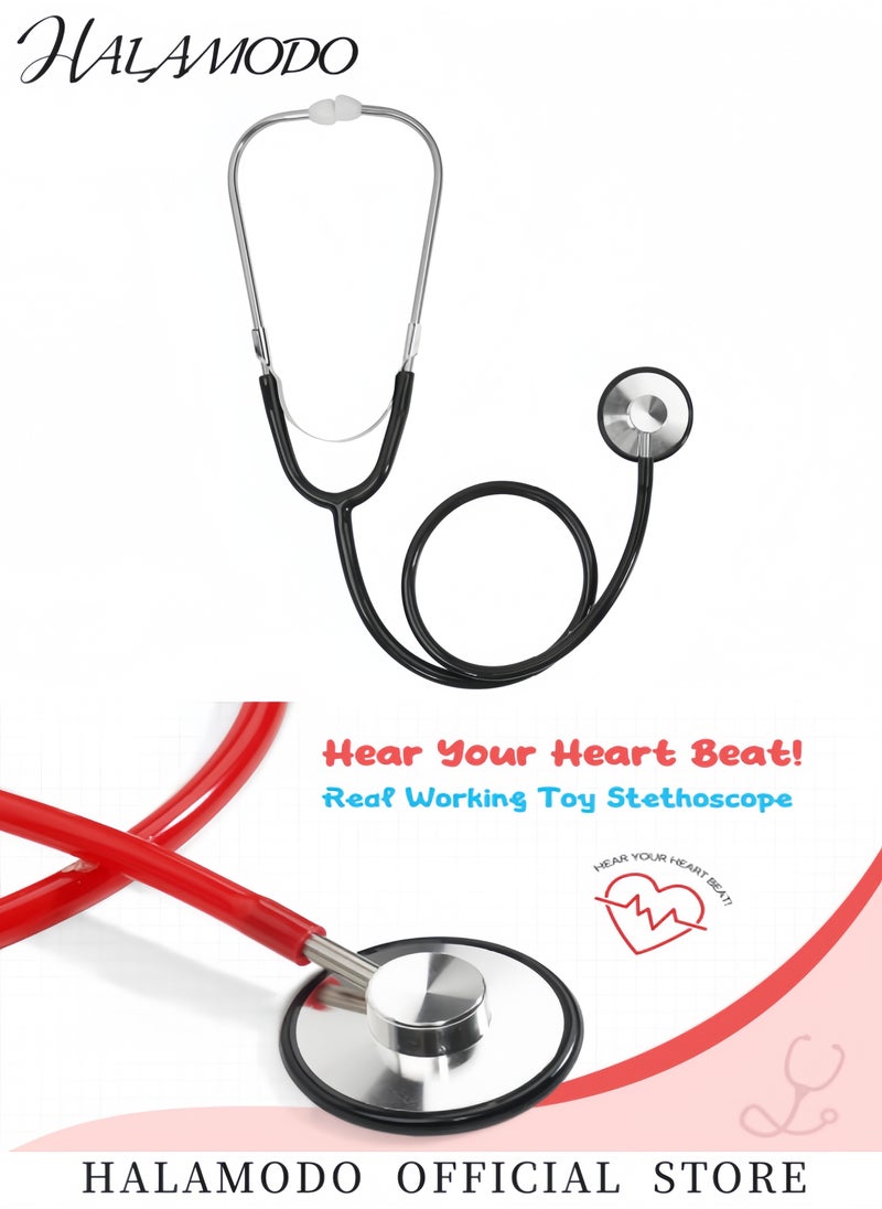 HALAMODO Kids Stethoscope Single Head Stethoscope Real Working Nursing Stethoscope Toddler Doctor Game Toy Doctor Nurse Cosplay Costume Accessories  - Image 4