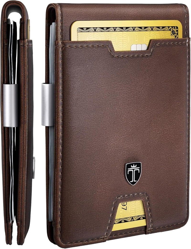 TRAVANDO Mens Wallet with Money Clip AUSTIN RFID Blocking Bifold Credit Card Holder for Men with Gift Box - Image 1