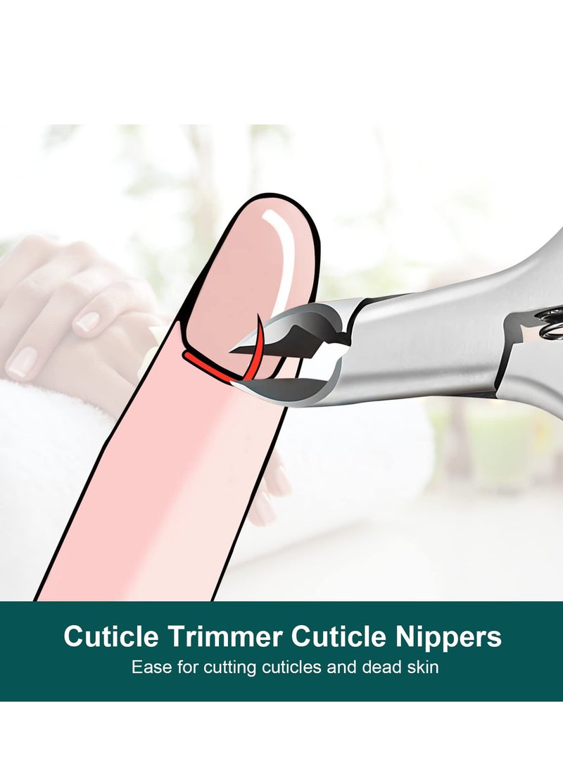 SYOSI مقص تقليم بشرة الأظافر، مقص بشرة، مقص أظافر من الفولاذ المقاوم للصدأ، مزيل بشرة احترافي بمقبض سيليكون غير قابل للانزلاق، مقص بشرة للعناية بالأظافر والباديكير والمانيكير وأدوات الأظافر (أسود) - Image 3