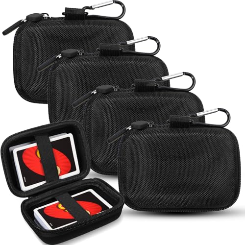 Sanwuta 4 Pcs Playing Card Case Hard EVA Travel Carrying Case for Classic Game Playing Card Box, 5 x 3.6 x 2.2 Inches (Not Including Cards)(Black) - Image 1