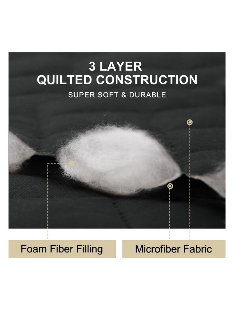 KASTWAVE غطاء أريكة للكنبة، أغطية أريكة للكلاب للحيوانات الأليفة، أغطية أريكة للكنبة ذات 3 وسائد، أغطية أريكة قابلة للعكس واقي أثاث مع أحزمة مرنة (أريكة 68"، أسود/رمادي فاتح) - Image 4