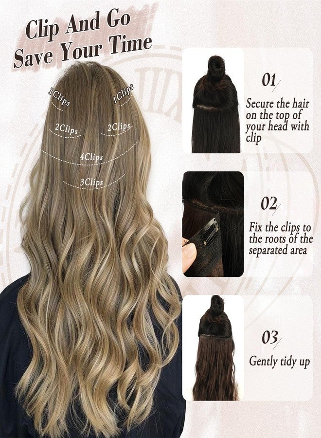 بارسدار وصلات شعر بارسدار بمشابك، مزيج من الأسود والأشقر - وصلات شعر مموجة بطول 20 بوصة للنساء - 6 قطع من وصلات الشعر الصناعية السميكة والناعمة بتقنية البالياج، مناسبة للاستخدام اليومي والحفلات والهالوين - Image 5