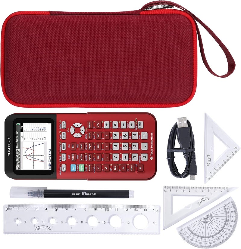 Khanka Stroage Case for Texas Instruments TI - 84 Python/TI-83 Plus/TI-84 Plus/TI-84 Plus CE Color Graphing Calculator, Case Only (Radical Red) - Image 5