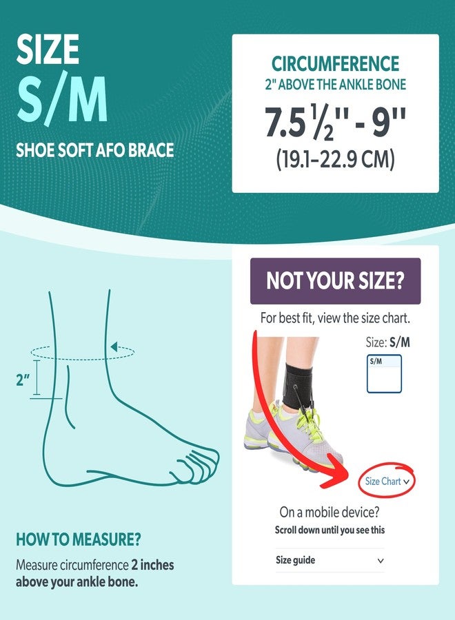 BraceAbility AFO Foot Drop Brace - Adjustable Soft Ankle Foot Orthosis Drop Foot Brace for Men and Women, Walking with Shoes, Toe Lifter Support, Dorsiflexion Assist Brace Fits Left or Right (S/M) - Image 2
