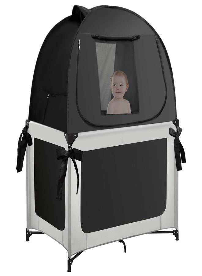 L RUNNZER Pack N Play Blackout Cover, Portable Travel Essential Pack N Play Cover, Dark Pack and Play Blackout Cover for Baby Sleeping, Block 90% + Light - Image 1