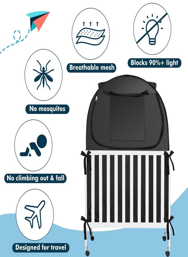 L RUNNZER Pack N Play Blackout Cover, Portable Travel Essential Pack N Play Cover, Dark Pack and Play Blackout Cover for Baby Sleeping, Block 90% + Light - Image 5