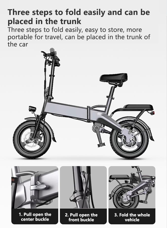 إي تي جي دراجة كهربائية قابلة للطي للبالغين - قدرة تحمل 64 كم، نظام قيادة بدون سلسلة - Image 5