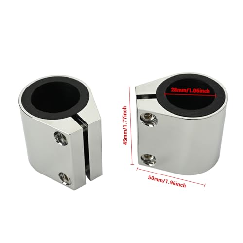 Canitu 2Pcs 1'' Exhaust Clamp - Aluminum Butt Joint Band Sleeve Coupler, High Temp Narrow Band Muffler Seal for Ends and Exhaust System Connection - Yamaha Banshee 1987-2006 (Silver) - Image 2