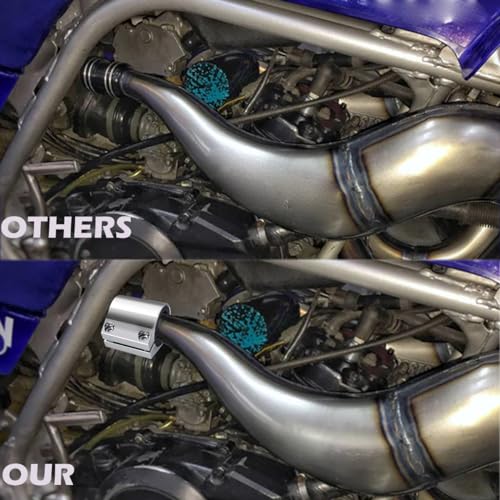 Canitu 2Pcs 1'' Exhaust Clamp - Aluminum Butt Joint Band Sleeve Coupler, High Temp Narrow Band Muffler Seal for Ends and Exhaust System Connection - Yamaha Banshee 1987-2006 (Silver) - Image 4