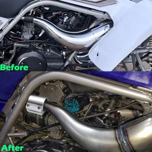 Canitu 2Pcs 1'' Exhaust Clamp - Aluminum Butt Joint Band Sleeve Coupler, High Temp Narrow Band Muffler Seal for Ends and Exhaust System Connection - Yamaha Banshee 1987-2006 (Silver) - Image 3