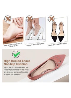 KASTWAVE 3 Pair Soft Sweat Absorbing High Heel Insole, Self-Adhesive Non-Slip Invisible Insoles for Sandals, Comfort Breathable Shoe Pads for Women Summer Sandals High Heels Use, 39-40 Size  - Image 2