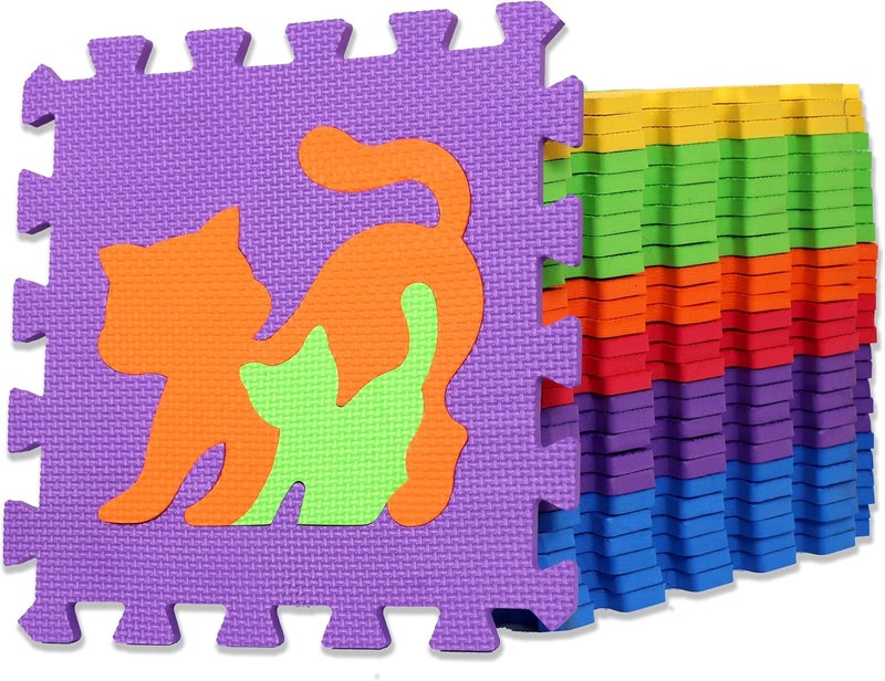 KhpalKar 18 Pieces Foam Baby Play Mat - Thick and Soft EVA Foam Interlocking Floor Tiles for Children - Image 1