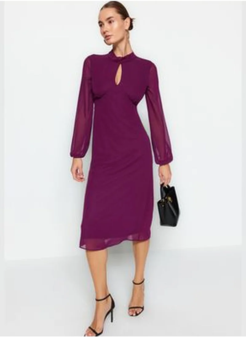 trendyol Plum Collar Detailed, Lined Woven Dress TWOAW24EL00848