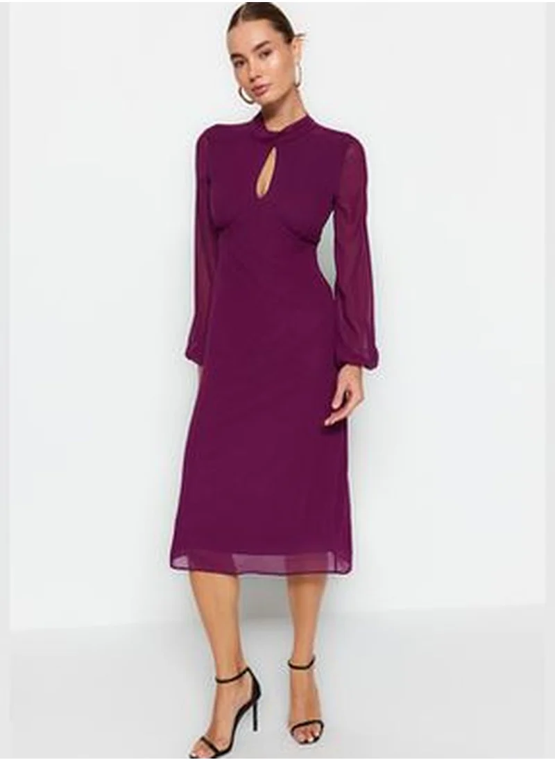 trendyol Plum Collar Detailed, Lined Woven Dress TWOAW24EL00848