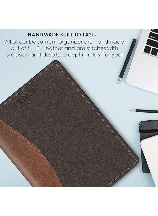 FEDUS Multipurpose Leatherette Professional File Folders for Certificates,Documents Holder,Document Bag,Portfolio,Executive File Legal Size Documents Holder with 20 Leafs for Men and Women,Pack of 1 - Image 2