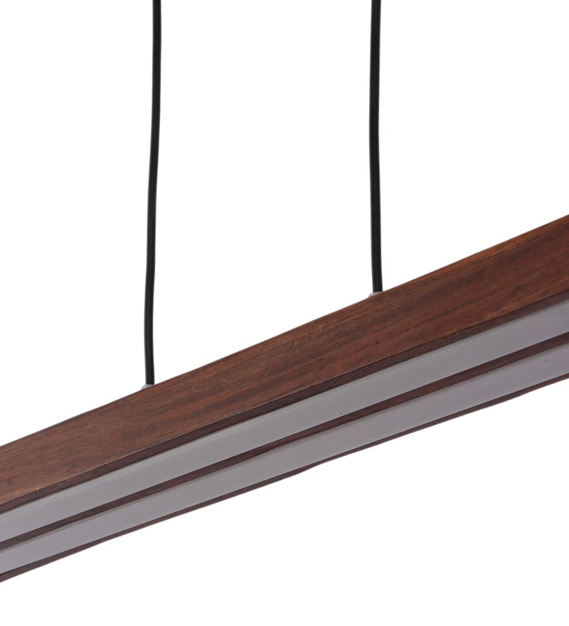 Green House Handmade Sheesham Wood Hanging Pendant Ceiling Light | 2 Warm White LEDs of 10W Each | 2 Feet Wide | Living Room, Bedroom, Dining, Kitchen, Conference Room | Diwali Decor Luxury Lighting - Image 4