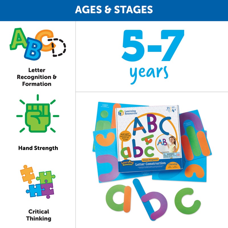 Learning Resources Giant Magnetic Letter Construction, Classroom Accessories, Fine Motor Toy, 21 Pieces, Ages 4+ - Image 5