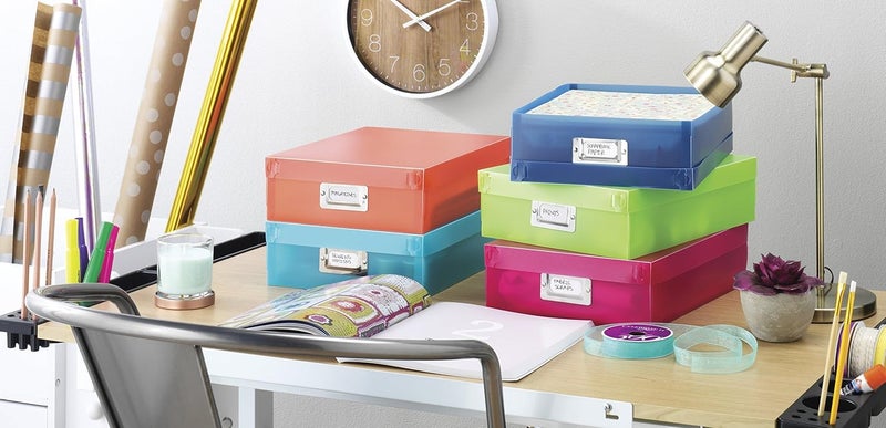 Whitmor Plastic Document Boxes, Set of 5, Multicolor, 5 Count (Pack of 2) - Image 3
