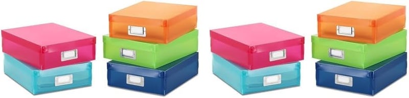 Whitmor Plastic Document Boxes, Set of 5, Multicolor, 5 Count (Pack of 2) - Image 1