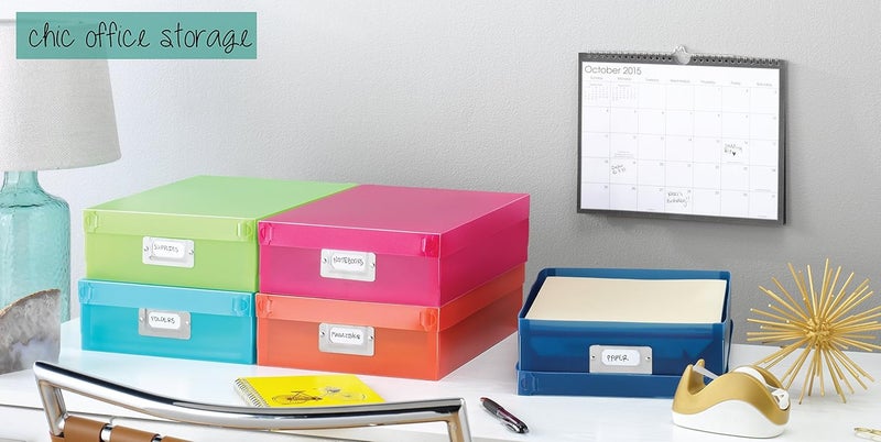 Whitmor Plastic Document Boxes, Set of 5, Multicolor, 5 Count (Pack of 2) - Image 4