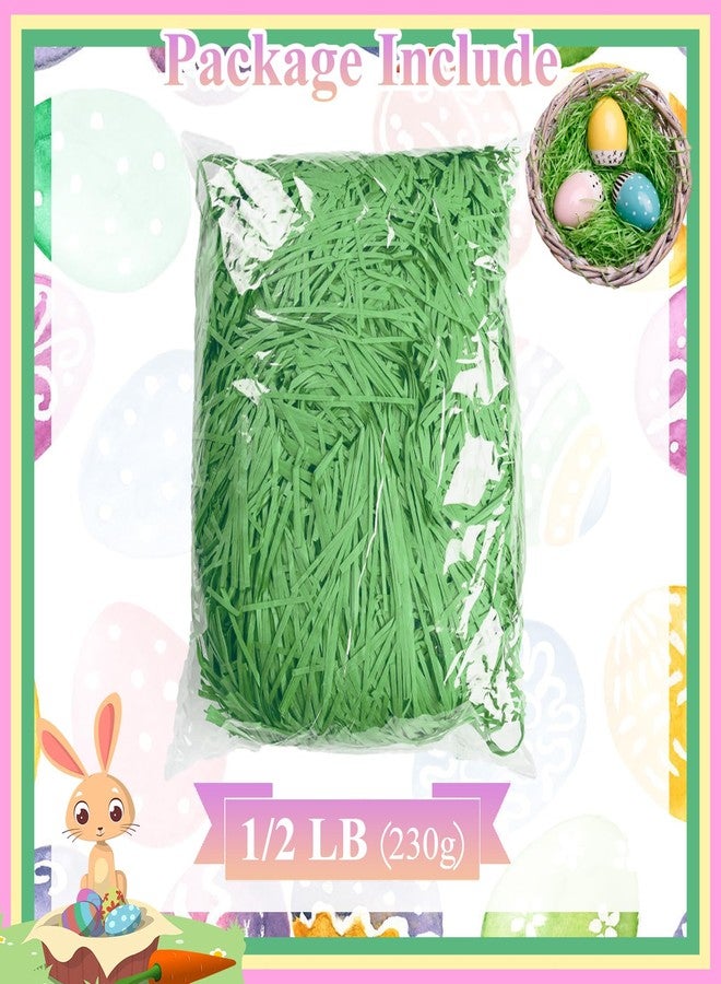 Gloreyan 1/2 LB Easter Grass Basket Filler, Shredded Paper Crinkle Raffia Paper for Easter Gift Box Packaging Filling（Green） - Image 2