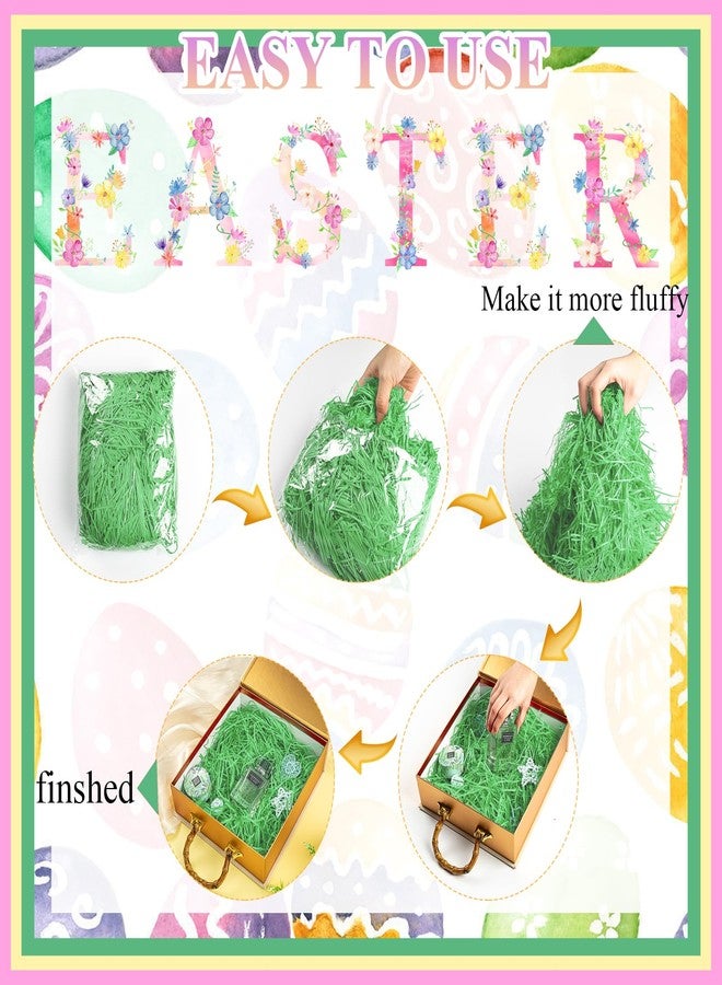 Gloreyan 1/2 LB Easter Grass Basket Filler, Shredded Paper Crinkle Raffia Paper for Easter Gift Box Packaging Filling（Green） - Image 3