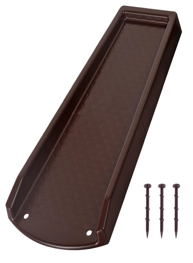 plusgutter Rain Gutter Downspout Splash Block, Gutter Downspout Extensions for Water Drainage, 24" Gutter Splash Guards Downspout Extender, Fixable Down spout Drain Trays with PE Nails(1 Pack, Brown) - Image 1