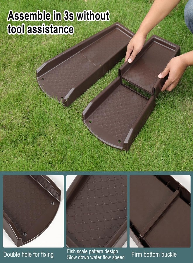plusgutter Rain Gutter Downspout Splash Block, Gutter Downspout Extensions for Water Drainage, 24" Gutter Splash Guards Downspout Extender, Fixable Down spout Drain Trays with PE Nails(1 Pack, Brown) - Image 4