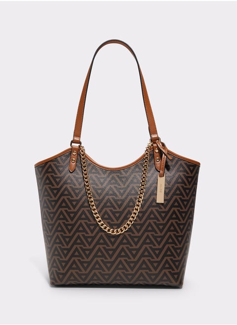 Logo Print Chain Detail Satchel