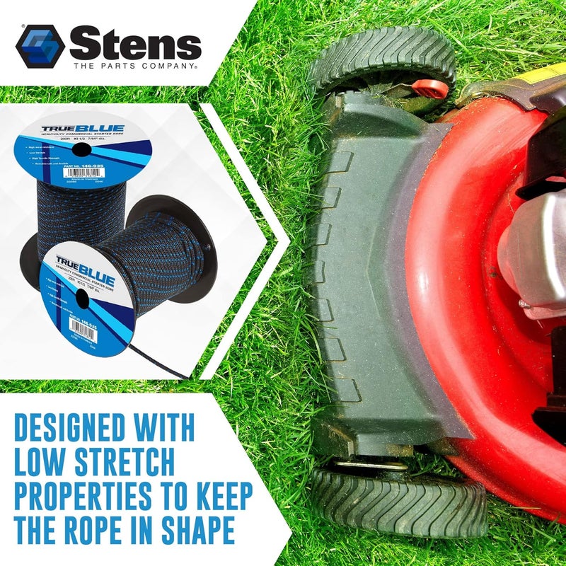 Stens 146-935 Starter Rope 7/64" Diameter, 200' Length, 3 1/2 Size - Stretch Rope for Leaf Engine and Weed Wacker, Pull Behind Tiller, Weed Cutter, Drag Harrow, and Pull Cord Rope - Black Rope - Image 5
