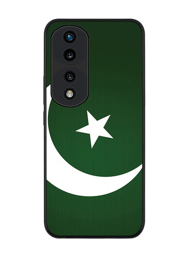 Stylizedd Rugged Black edge case for Honor 70 Pro Slim fit Soft Case Flexible Rubber Edges Anti Drop TPU Gel Thin Cover - Flag Of Pakistan - Image 1