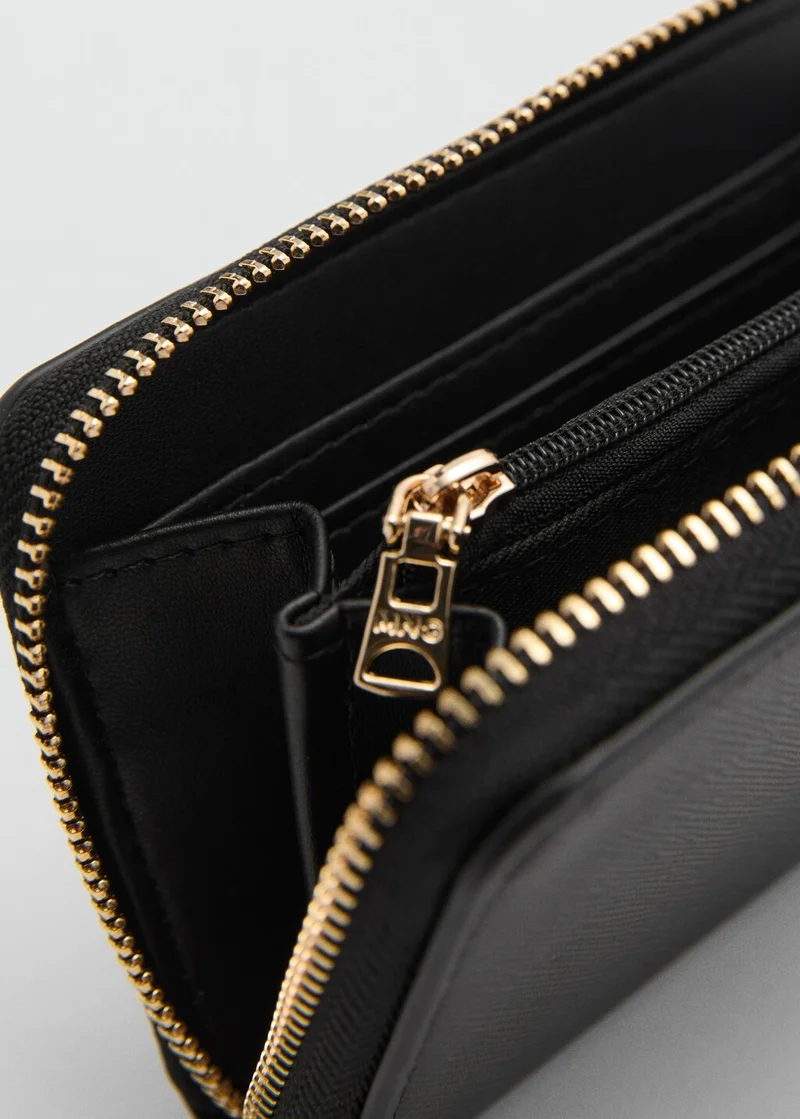 MANGO Saffiano-effect wallet