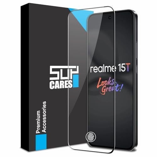 SupCares Tempered Glass for Realme 15T, Realme 16 Oppo A6, Oppo F31, F31 Pro, F33, F33 Pro and Realme Narzo 90 (6.57 Inch) With Installation Kit | Military-Grade Gorilla Screen Protector | Edge to Edge Coverage | Black - Image 1