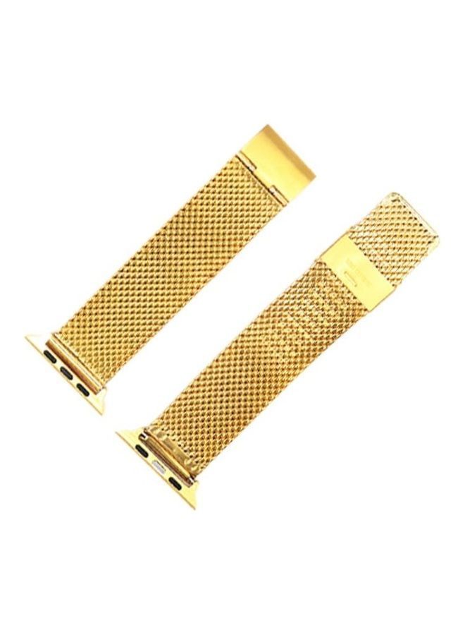NIBEMINENT Replacement Strap For Apple Watch Series Gold - Image 2