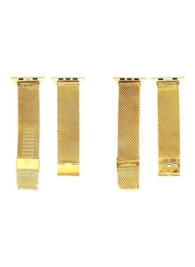 NIBEMINENT Replacement Strap For Apple Watch Series Gold - Image 3