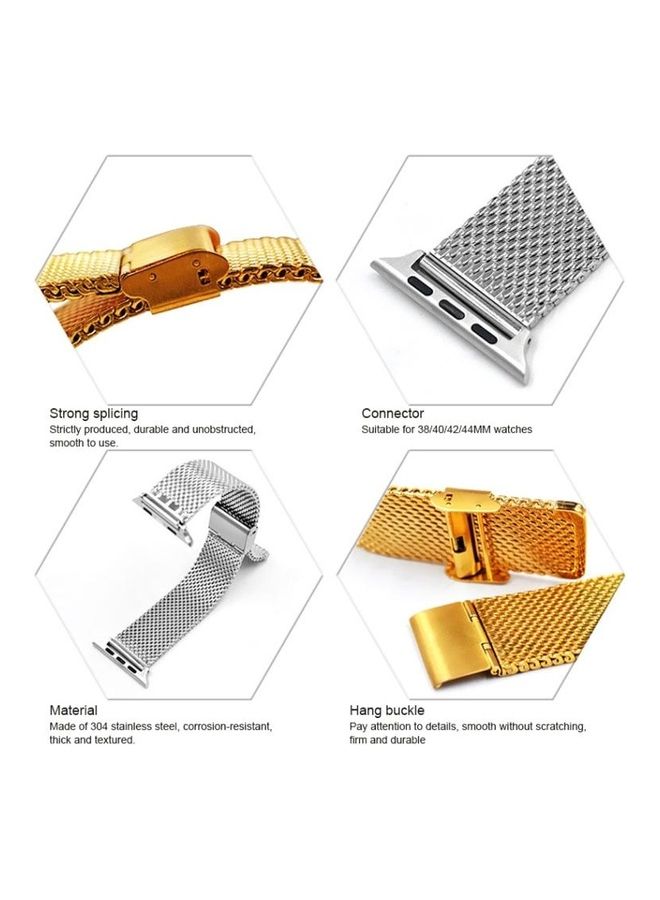 NIBEMINENT Replacement Strap For Apple Watch Series Gold - Image 5