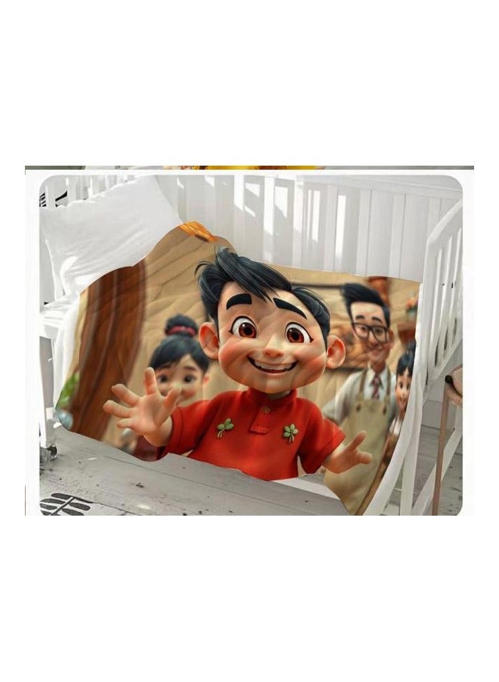 general Children's or student cartoon flannel thin blanket (warm and comfortable, suitable for sleep, games) 100cm*150cm - 627 - Image 1