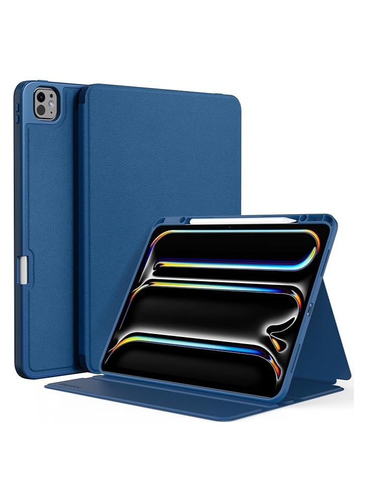 Compatible with iPad Pro 13 Inch Case 2024 M4 with Pencil Holder, Soft TPU Back Cover for iPad 13 Pro Case, Trifold Stand, Support Pencil Pro and Pencil (USB-C), Auto Wake/Sleep, Navy - Image 1